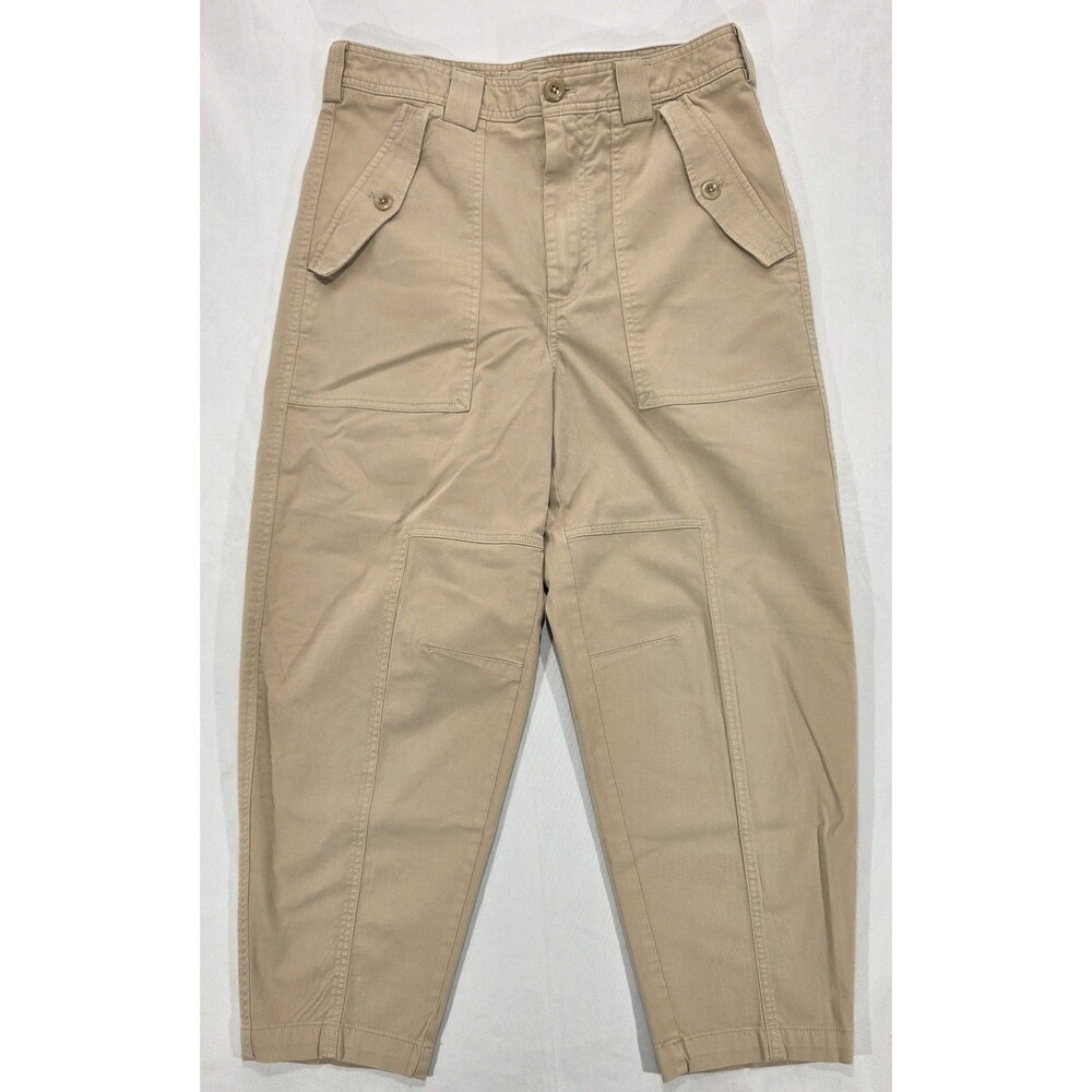 Banana Republic Barrel Leg Utility Pants Women's 6 Khaki Modern Cargo Gorpcore